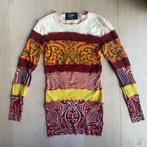 Jean Paul Gaultier Spring 1996 Cyberbaba Collection Mesh Shirt, Tattoo Body Map